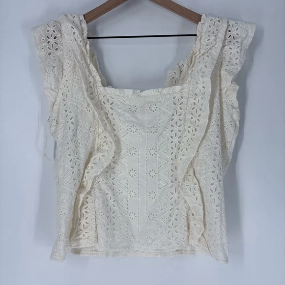 Spartina 449 Taralynn Eyelet Cream Top - Picture 10 of 10